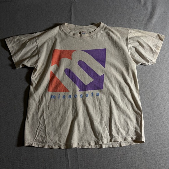 Champion Other - Vintage 90s Champion Minnesota Graphic T Shirt Made in USA Cream Mens L Boxy